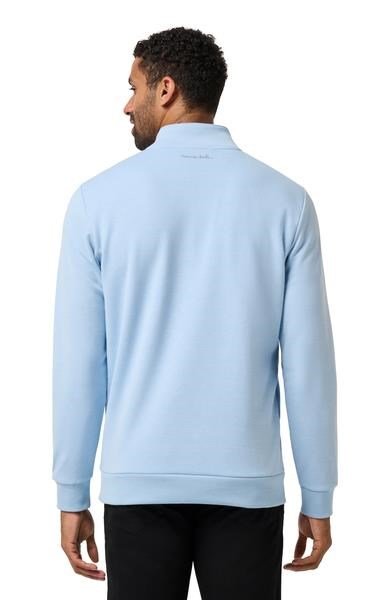 Travis Mathew Cloud Quarter Zip 2.0 pullover de hombre, heather powder blue