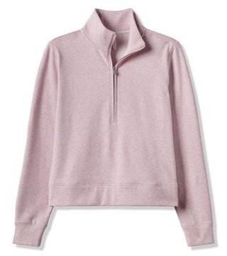 Travis Mathew Cloud Fleece Half-Zip sudadera de mujer, heather violet ice