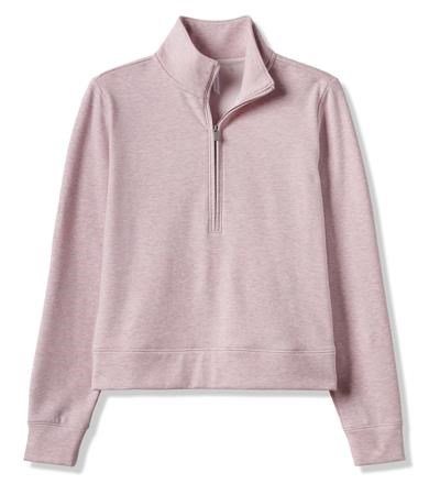 Travis Mathew Cloud Fleece Half-Zip sudadera de mujer, heather violet ice
