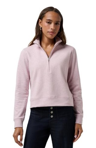 Travis Mathew Cloud Fleece Half-Zip sudadera de mujer, heather violet ice