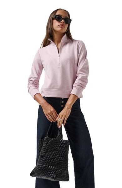 Travis Mathew Cloud Fleece Half-Zip sudadera de mujer, heather violet ice