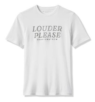 Travis Mathew Louder Please camiseta de hombre, blanca