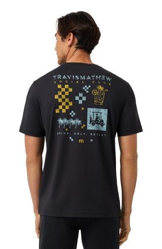 Travis Mathew Beverage Cart Tee camiseta de hombre, negra