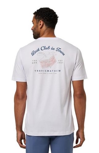 Travis Mathew Founding Member Tee camiseta de hombre, blanca