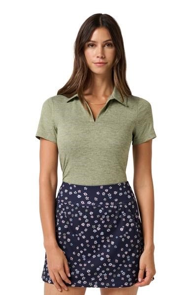 Travis Mathew Skyloft Light polo de mujer, heather oil green