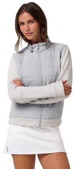 Travis Mathew Skyloft Soft Espresso Martini chaqueta de mujer, heather light grey