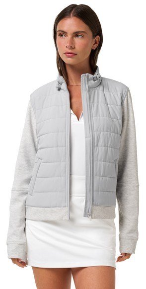 Travis Mathew Skyloft Soft Espresso Martini chaqueta de mujer, heather light grey