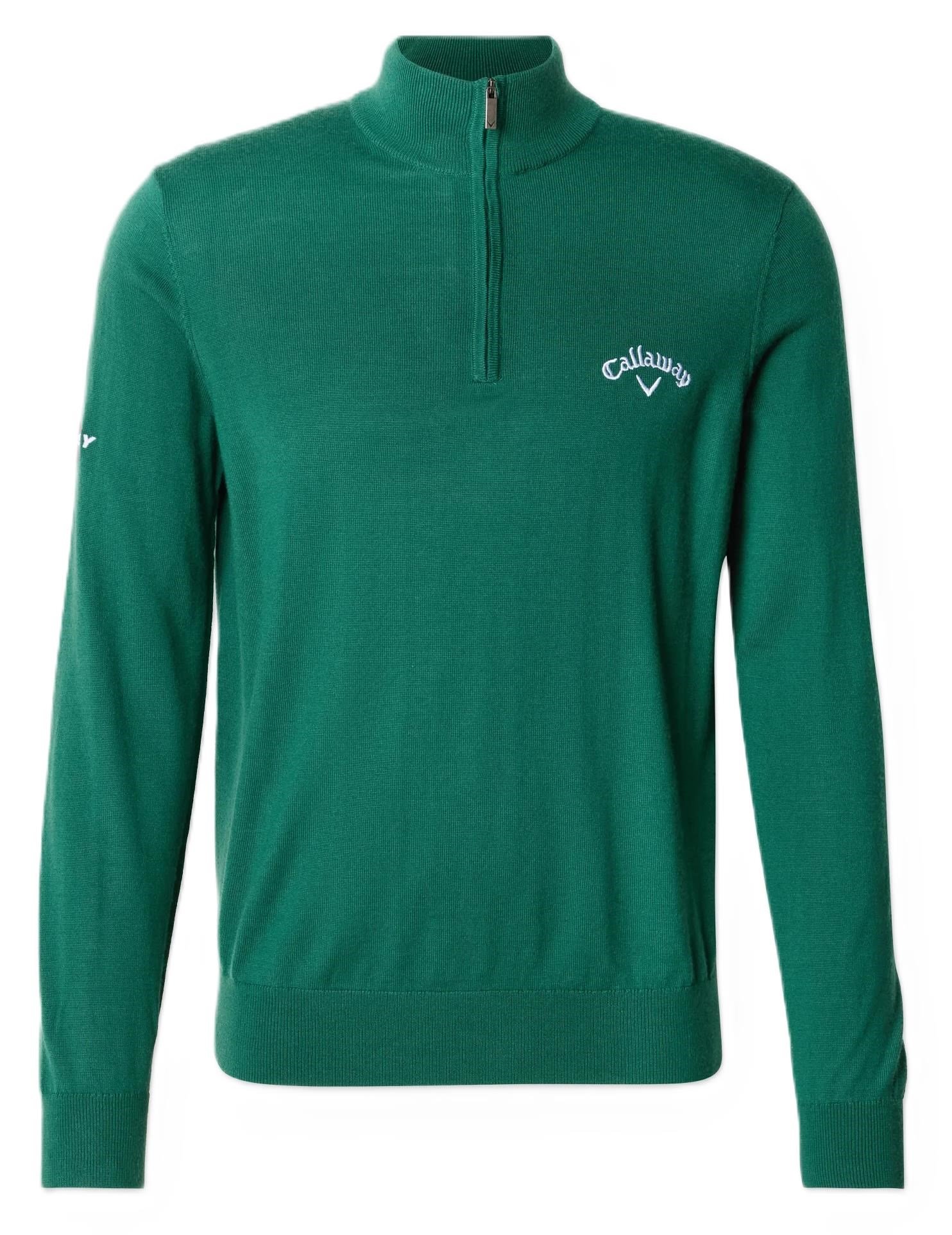 Callaway 1/4 Zip Mock suéter de hombre, deep galapagos green