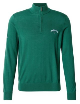 Callaway 1/4 Zip Mock suéter de hombre, deep galapagos green
