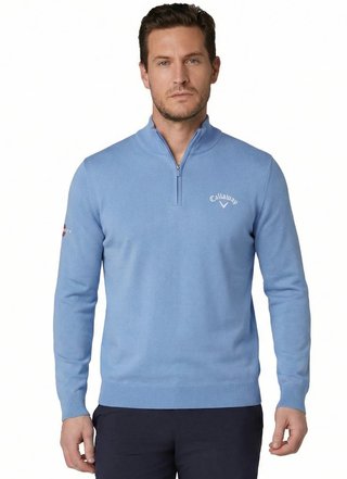Callaway 1/4 Zip Mock suéter de hombre, vista blue