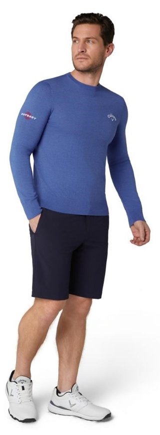 Callaway Crew Neck Merino Mix suéter de hombre, light magnetic blue heather