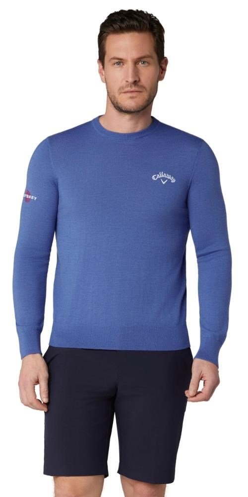 Callaway Crew Neck Merino Mix suéter de hombre, light magnetic blue heather