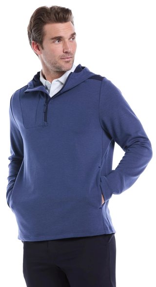 Callaway Soft Touch 1/4 Zip Premium sudadera de hombre, heather peacoat