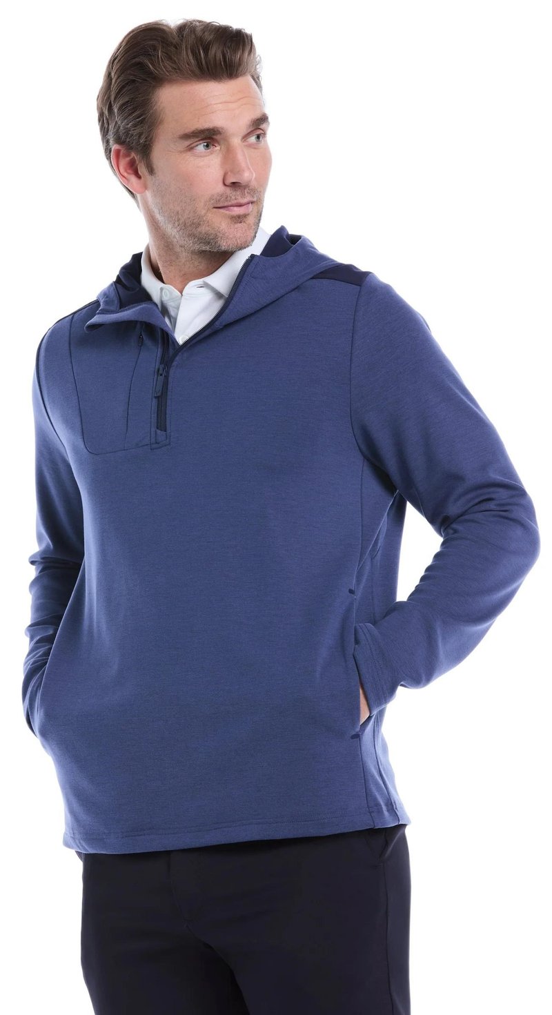 Callaway Soft Touch 1/4 Zip Premium sudadera de hombre, heather peacoat
