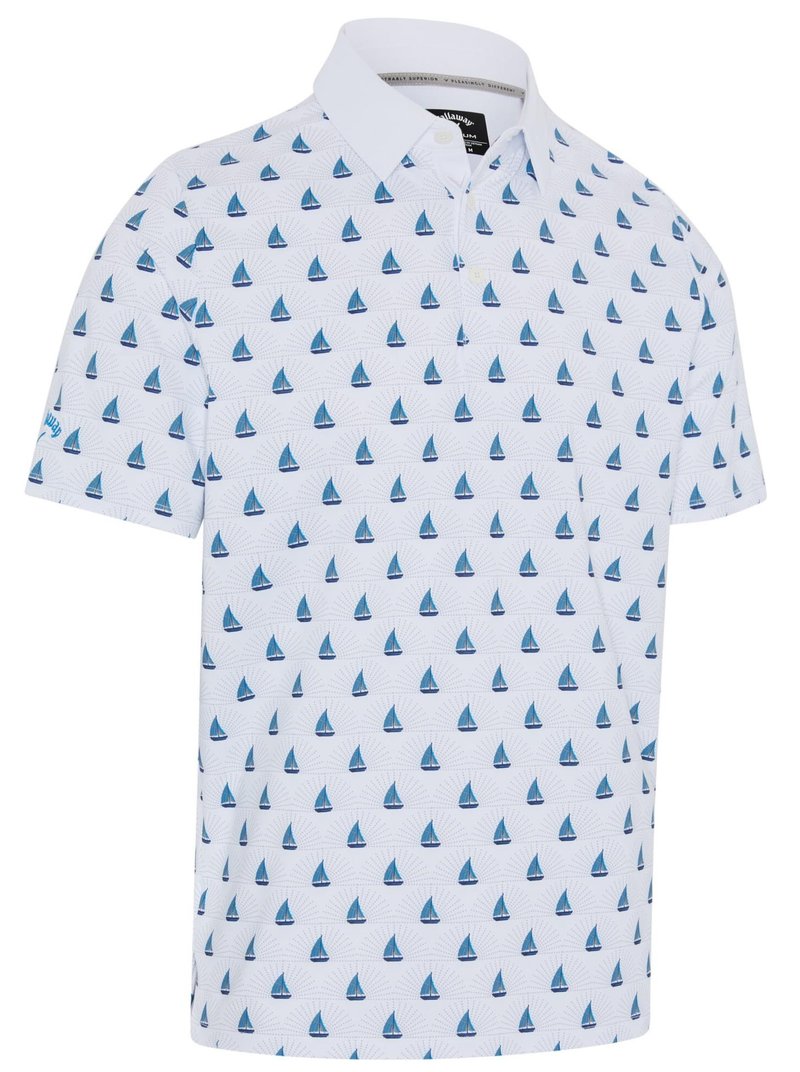 Callaway Sailboat Sunset Geo Print polo de hombre, bright white