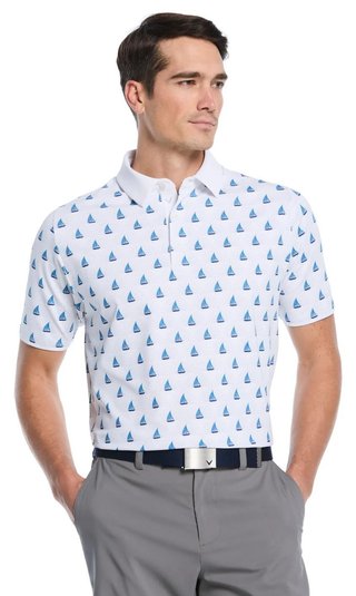 Callaway Sailboat Sunset Geo Print polo de hombre, bright white