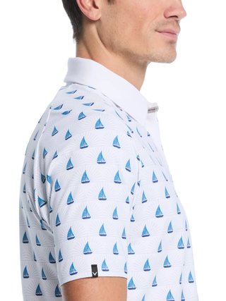 Callaway Sailboat Sunset Geo Print polo de hombre, bright white