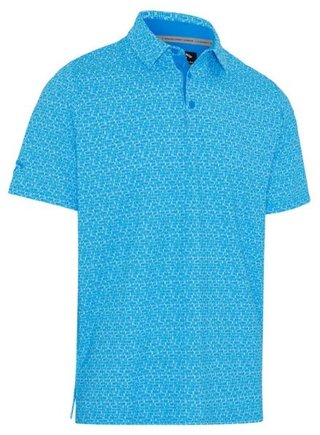 Callaway Tile Gingham Print polo de hombre, brilliant blue