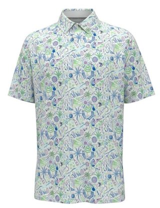 Callaway Nautical Conversational Print polo de hombre, blanco