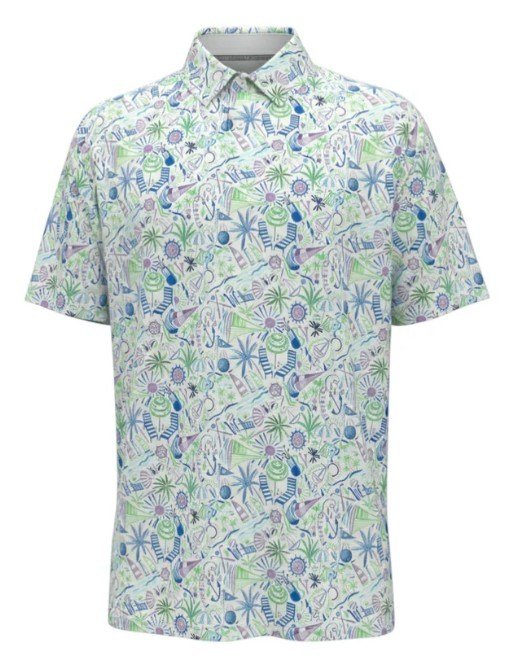 Callaway Nautical Conversational Print polo de hombre, blanco