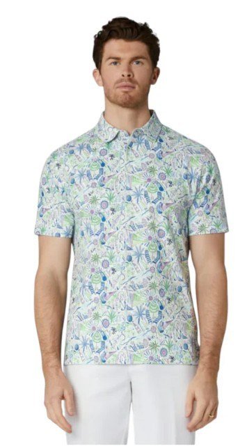 Callaway Nautical Conversational Print polo de hombre, blanco