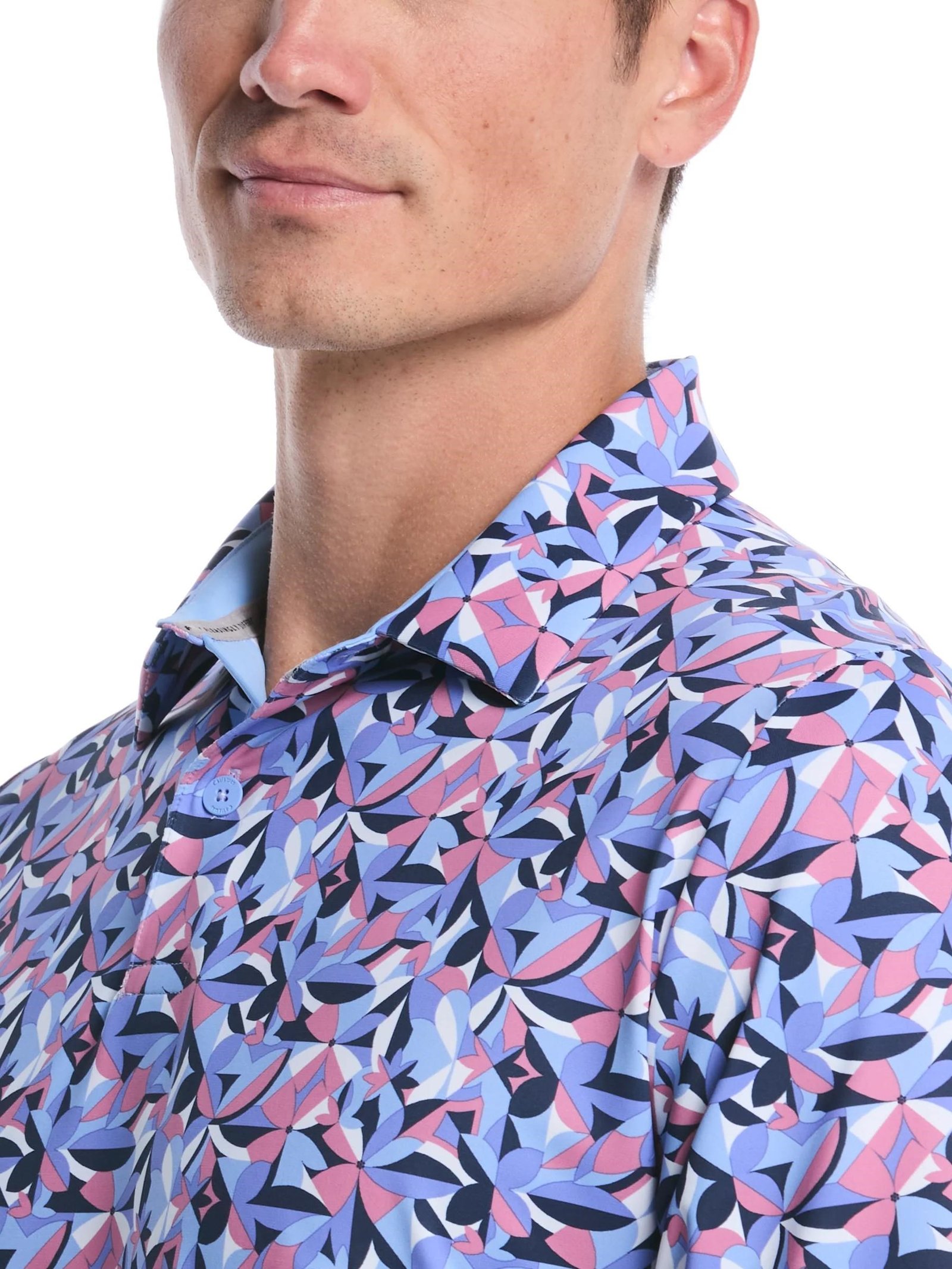Callaway Dogwood Floral Geo polo de hombre, vista blue