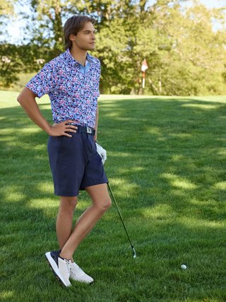 Callaway Dogwood Floral Geo polo de hombre, vista blue