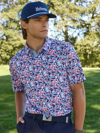 Callaway Dogwood Floral Geo polo de hombre, vista blue