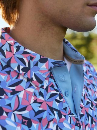 Callaway Dogwood Floral Geo polo de hombre, vista blue