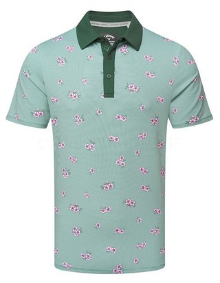 Callaway Azalea Gingham polo de hombre, galapagos green