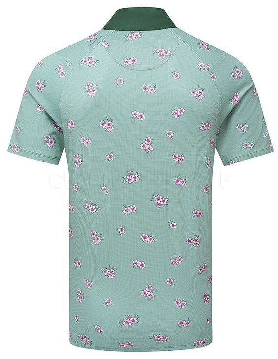 Callaway Azalea Gingham polo de hombre, galapagos green