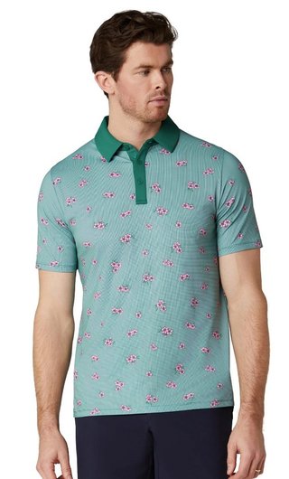 Callaway Azalea Gingham polo de hombre, galapagos green