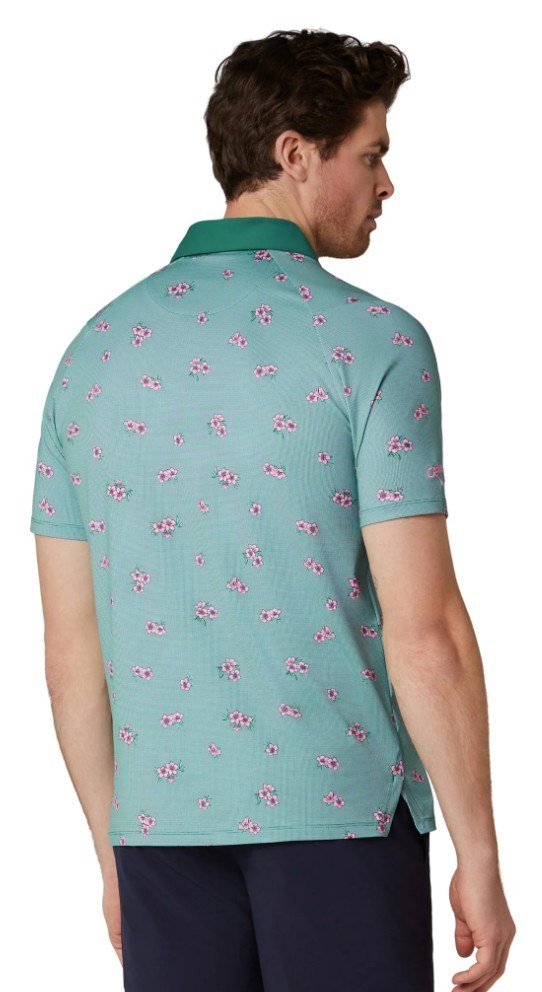Callaway Azalea Gingham polo de hombre, galapagos green