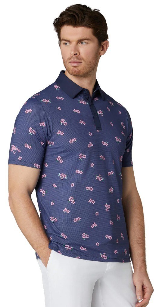 Callaway Azalea Gingham polo de hombre, peacoat