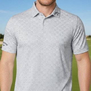 Callaway Foulard Printed polo de hombre, bright white