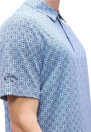 Callaway Foulard Printed polo de hombre, peacoat