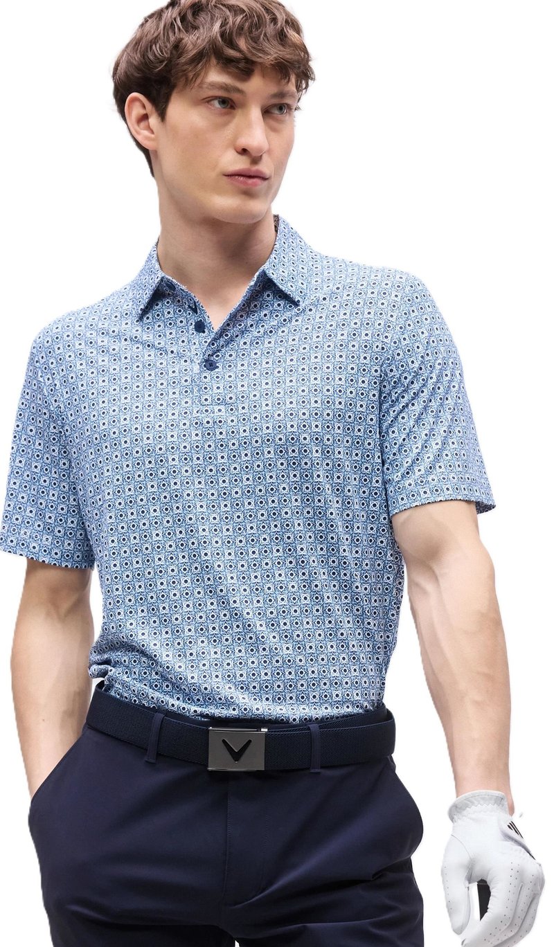 Callaway Foulard Printed polo de hombre, peacoat