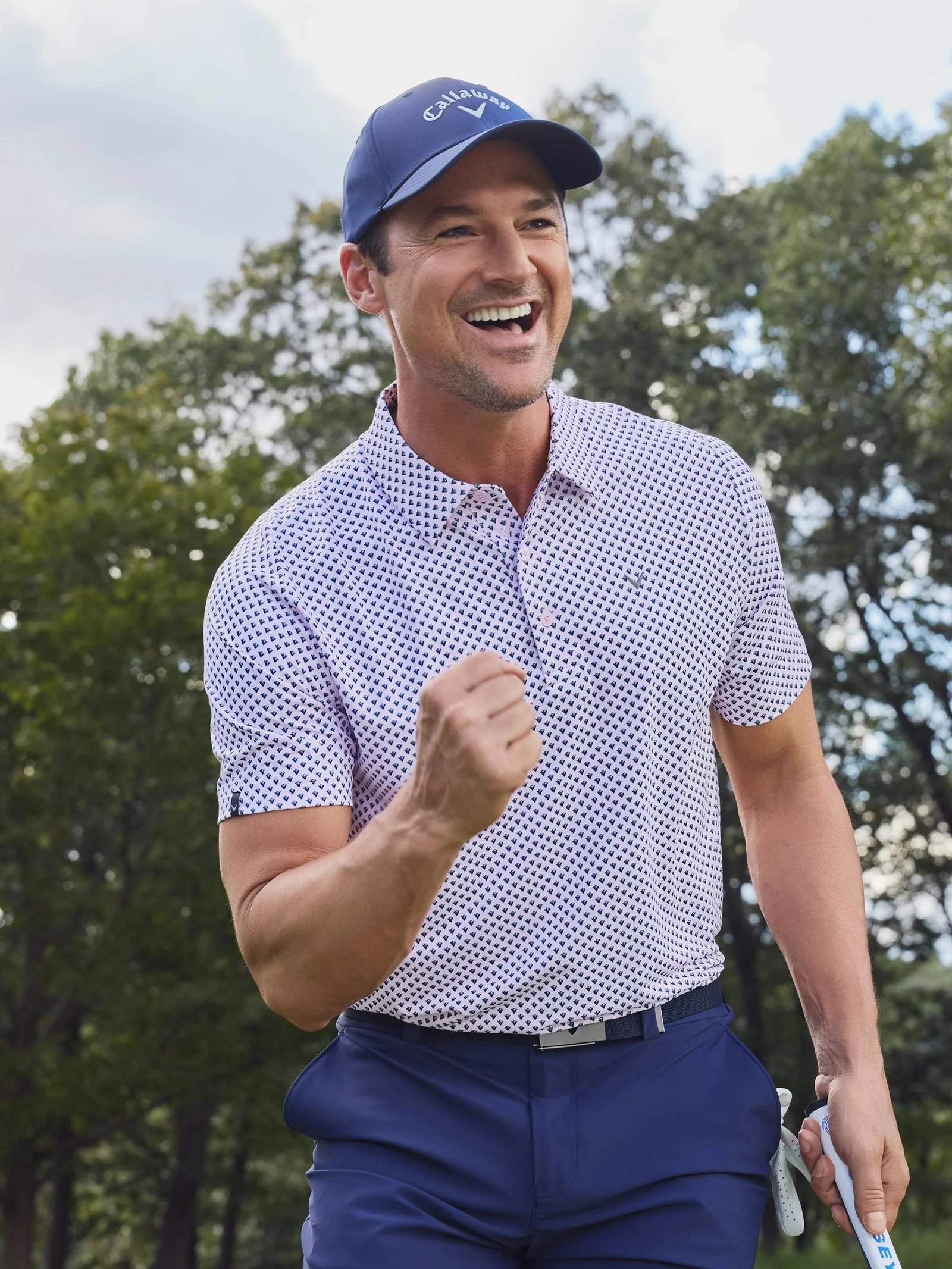 Callaway Trademark Printed polo de hombre, pink tulle