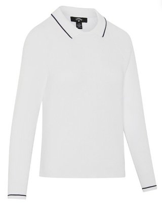 Callaway Collared suéter de mujer, brilliant white