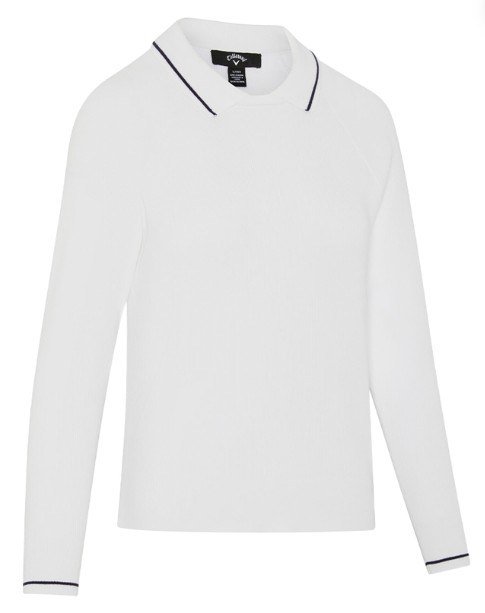 Callaway Collared suéter de mujer, brilliant white