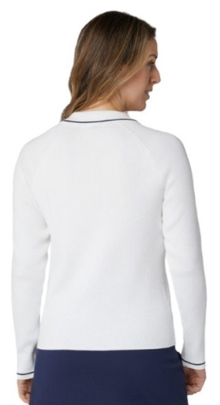 Callaway Collared suéter de mujer, brilliant white