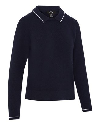 Callaway Collared suéter de mujer, peacoat