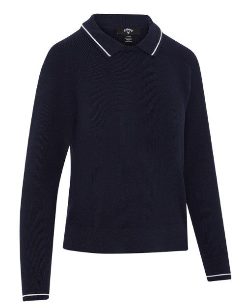 Callaway Collared suéter de mujer, peacoat