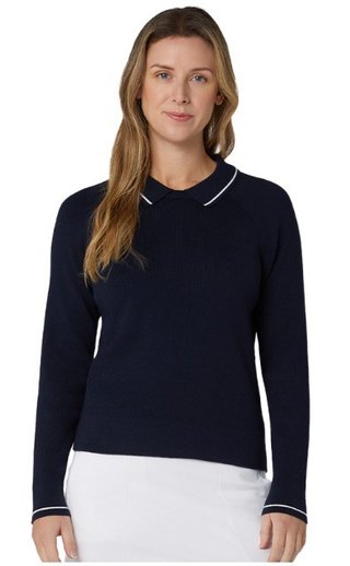 Callaway Collared suéter de mujer, peacoat