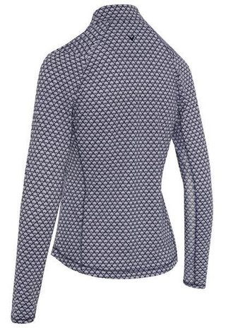 Callaway Scarf Geo Print Long Sleeve polo de mujer, peacoat