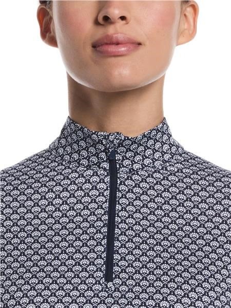 Callaway Scarf Geo Print Long Sleeve polo de mujer, peacoat