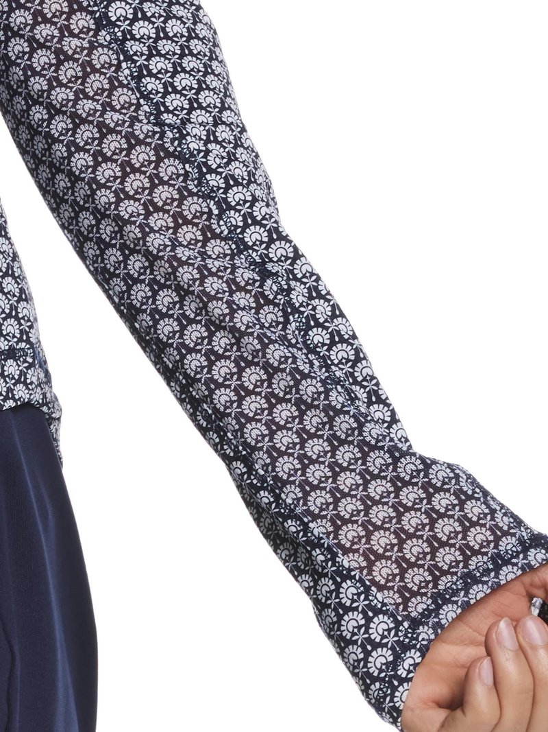Callaway Scarf Geo Print Long Sleeve polo de mujer, peacoat