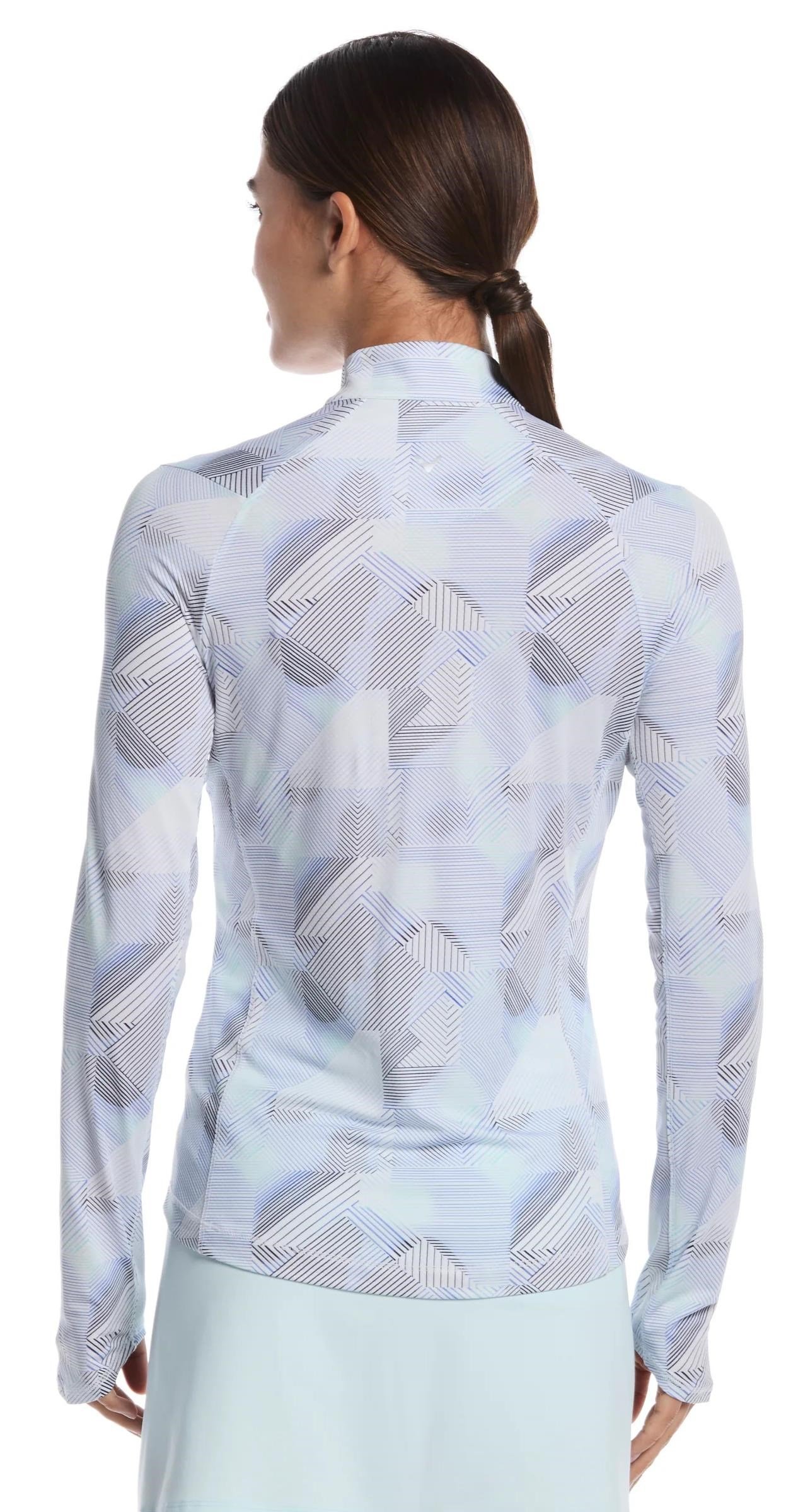 Callaway Active Geo Printed manga larga polo de mujer, brilliant white