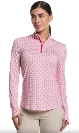 Callaway Deco Geo Printed sudadera de mujer, fuchsia purple