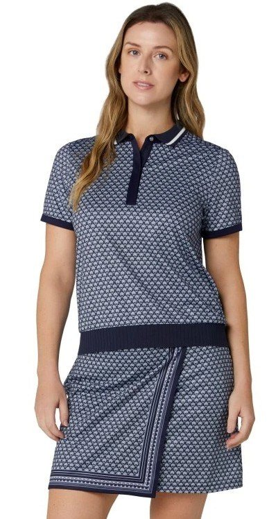 Callaway Scarf Geo Printed polo de mujer, peacoat